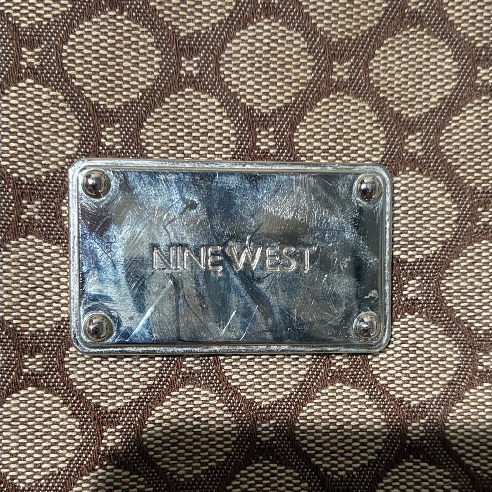 Nine West Geometric Brown and Yellow Tote - Picture 2 of 7
